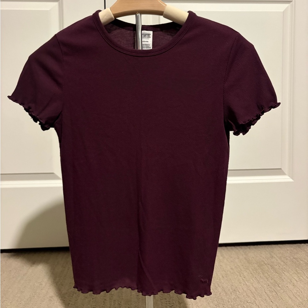 Victoria's Secret Rich Burgundy Short Sleeve Tee